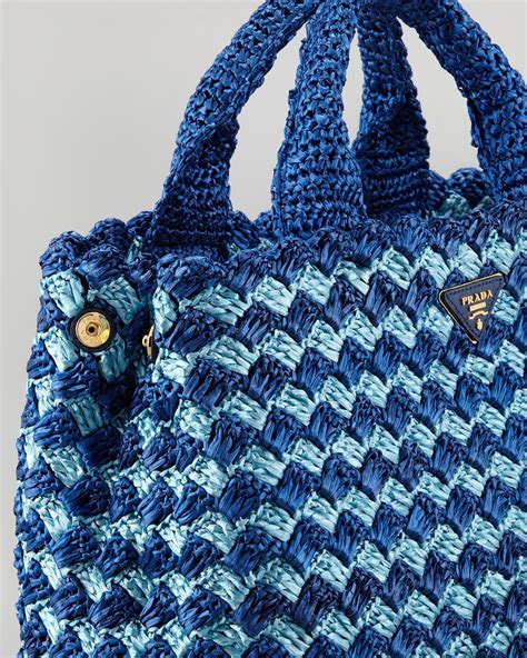 prada blue crochet bag|prada crochet bag review.